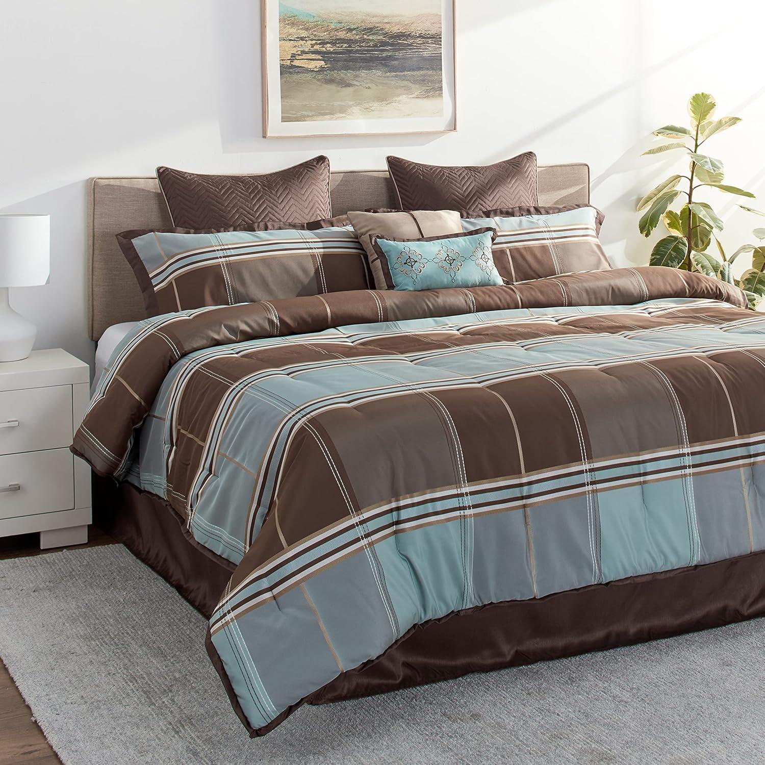 Lincoln Reversible 8 Piece Jaquard Comforter Set