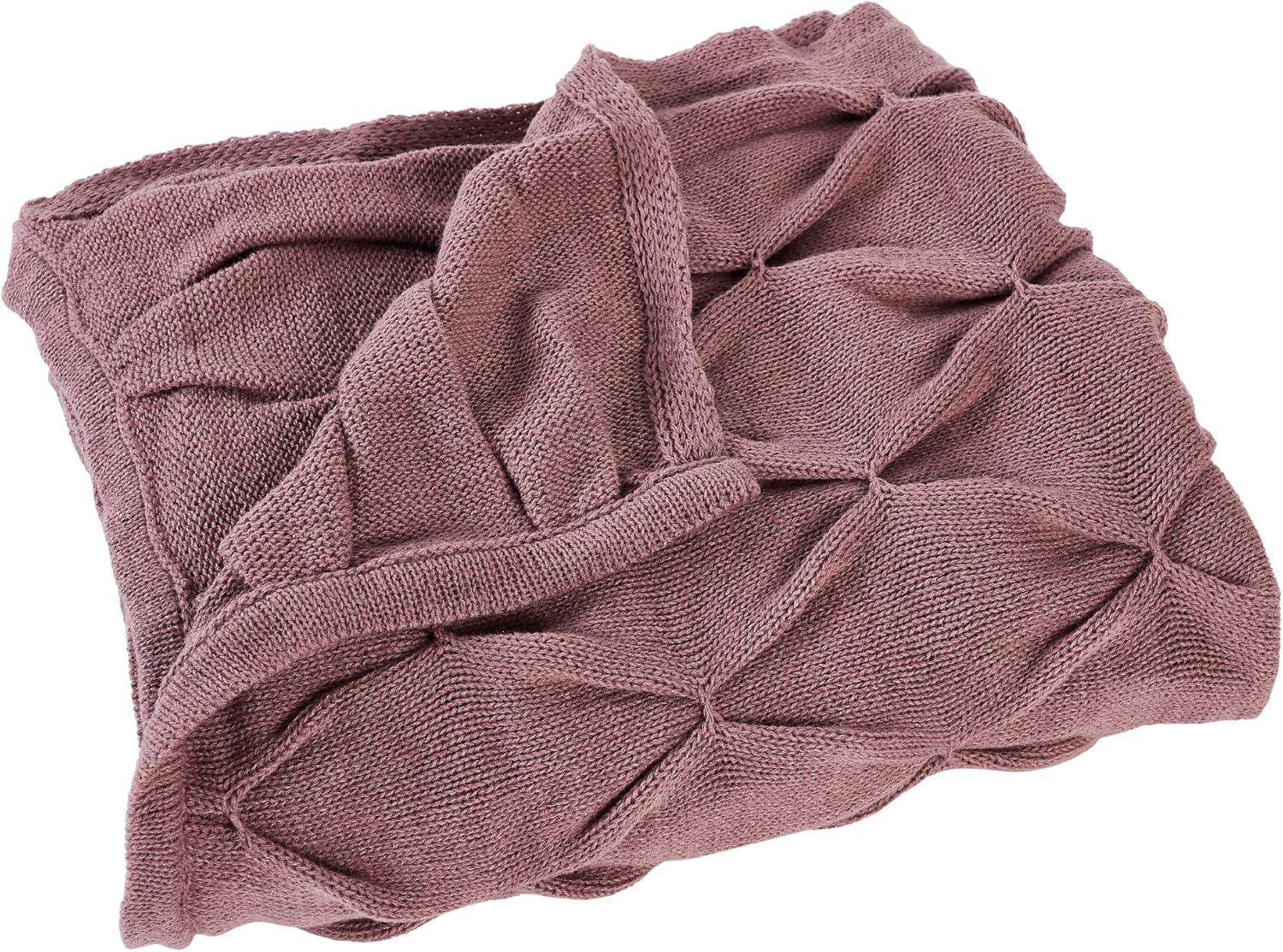 Rosewood Faux Fur Knitted Reversible Throw Blanket