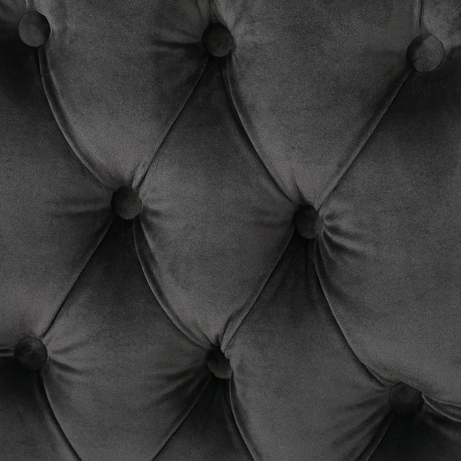 Set of 2 Saltillo New Velvet Dining Chair Charcoal - Christopher Knight Home: Upholstered, Button Tufted