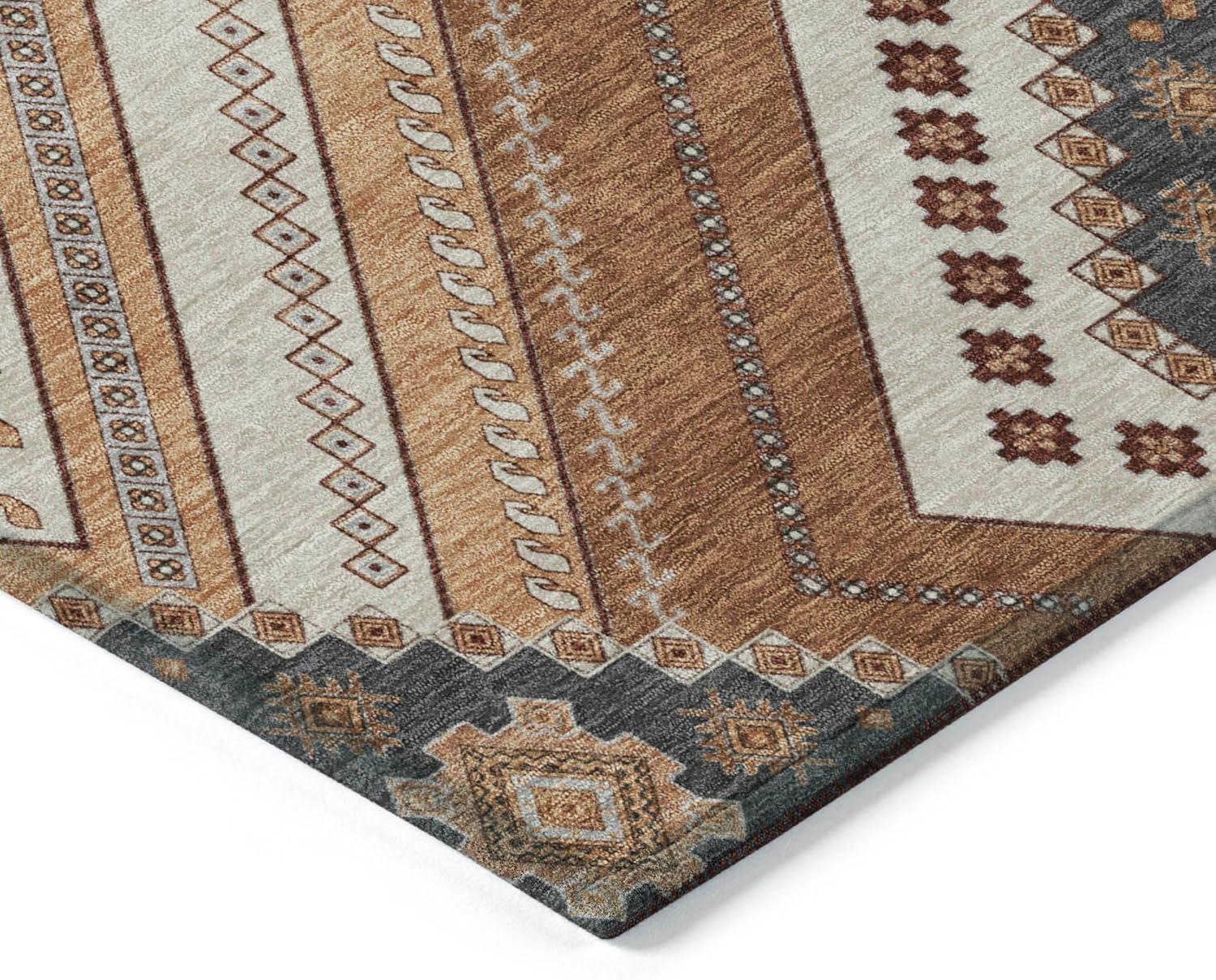 Machine Washable Indoor/Outdoor Chayden ACN1010 Copper 8' x 8' Round Rug
