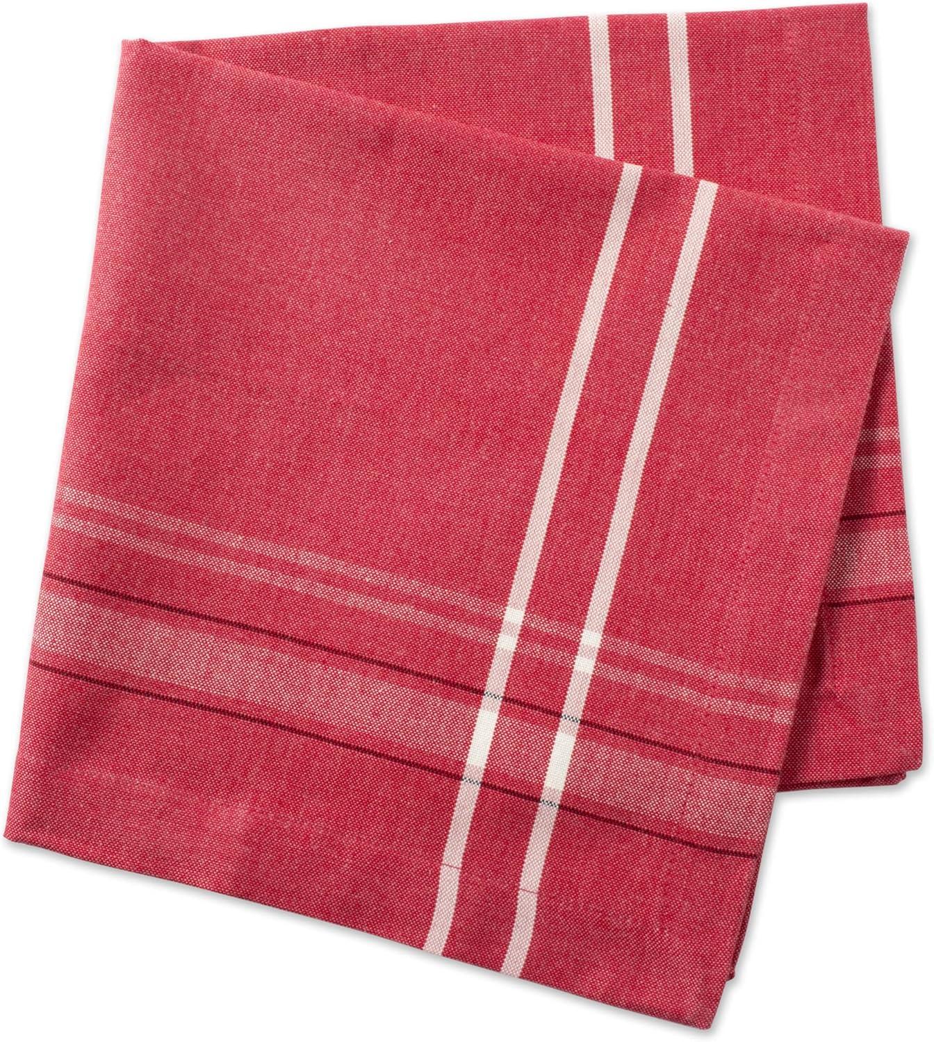 Red Chambray Cotton Farmhouse Style Napkin Set, 20x20, 6 Piece