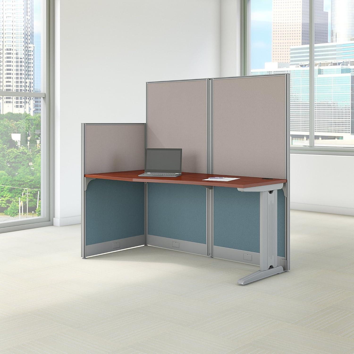 Office In An Hour L-Shaped 1 Person Cubicle with Cable Management