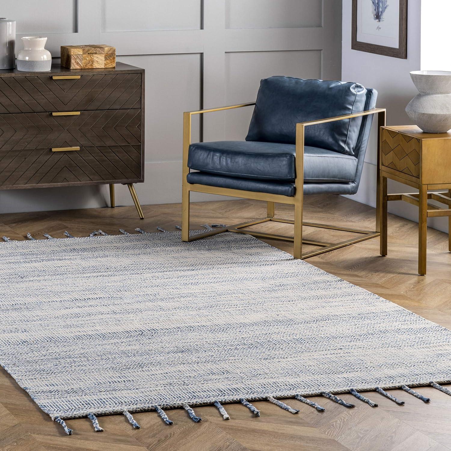 Diem Geometric Cotton Tassel Area Rug - nuLOOM