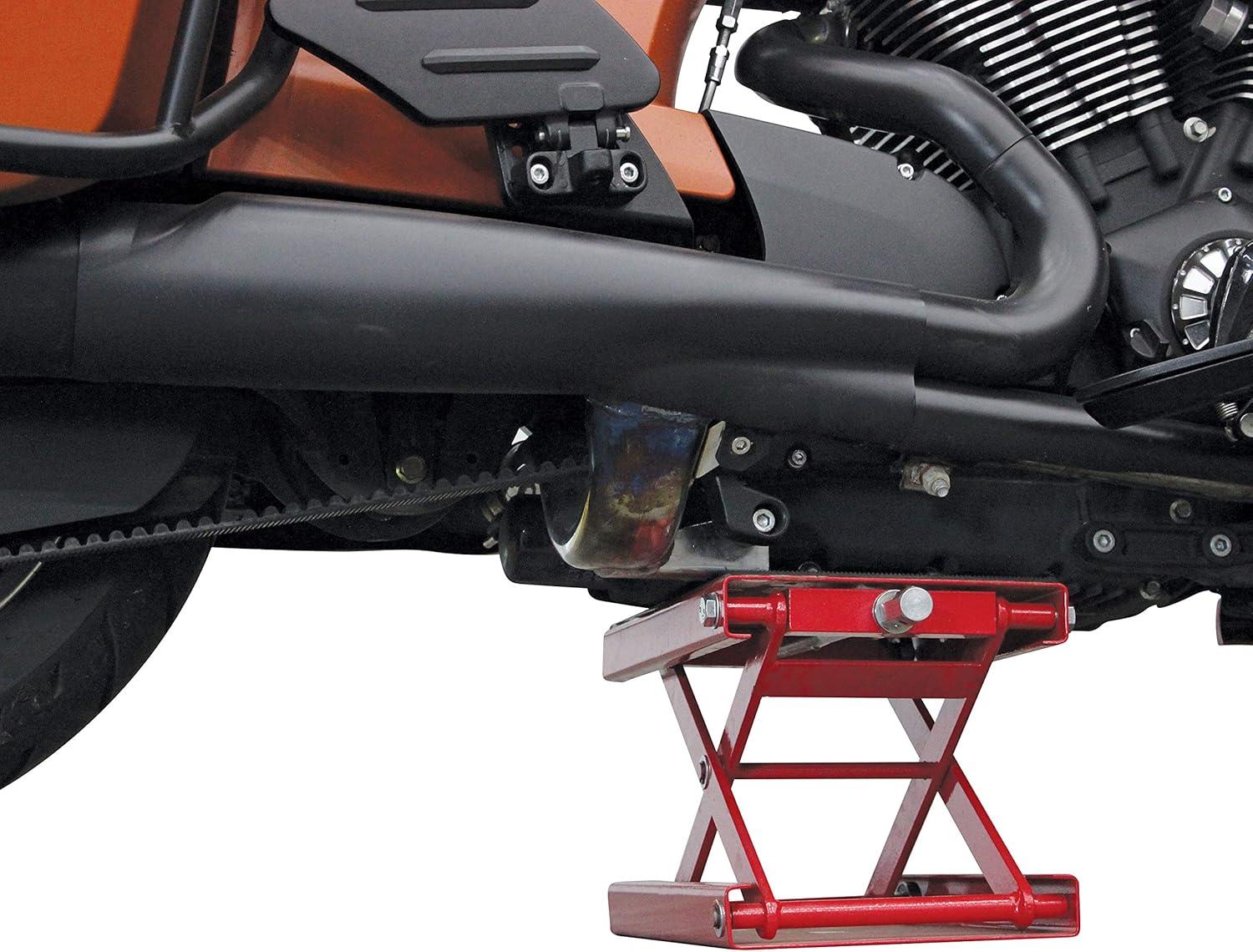 Extreme Max 5001.5044 1100 lb. Motorcycle Scissor Jack for Repair and Maintenance - Wide Non-Slip Padded Deck (9" x 15-1/8")