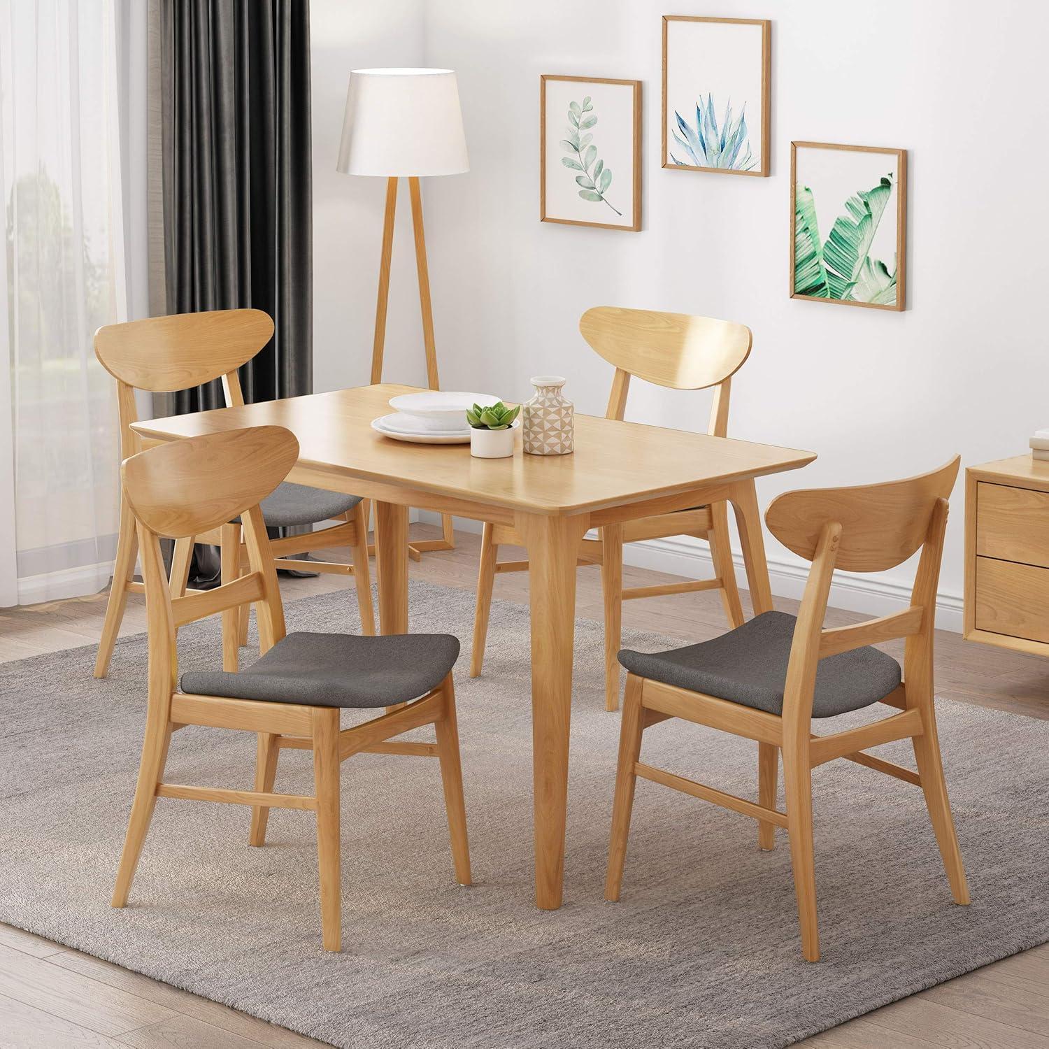 Christopher Knight Home Idalia Mid-century Modern Dining Chairs (Set of 4) by  Dark Gray + Natural Oak Oak Finish