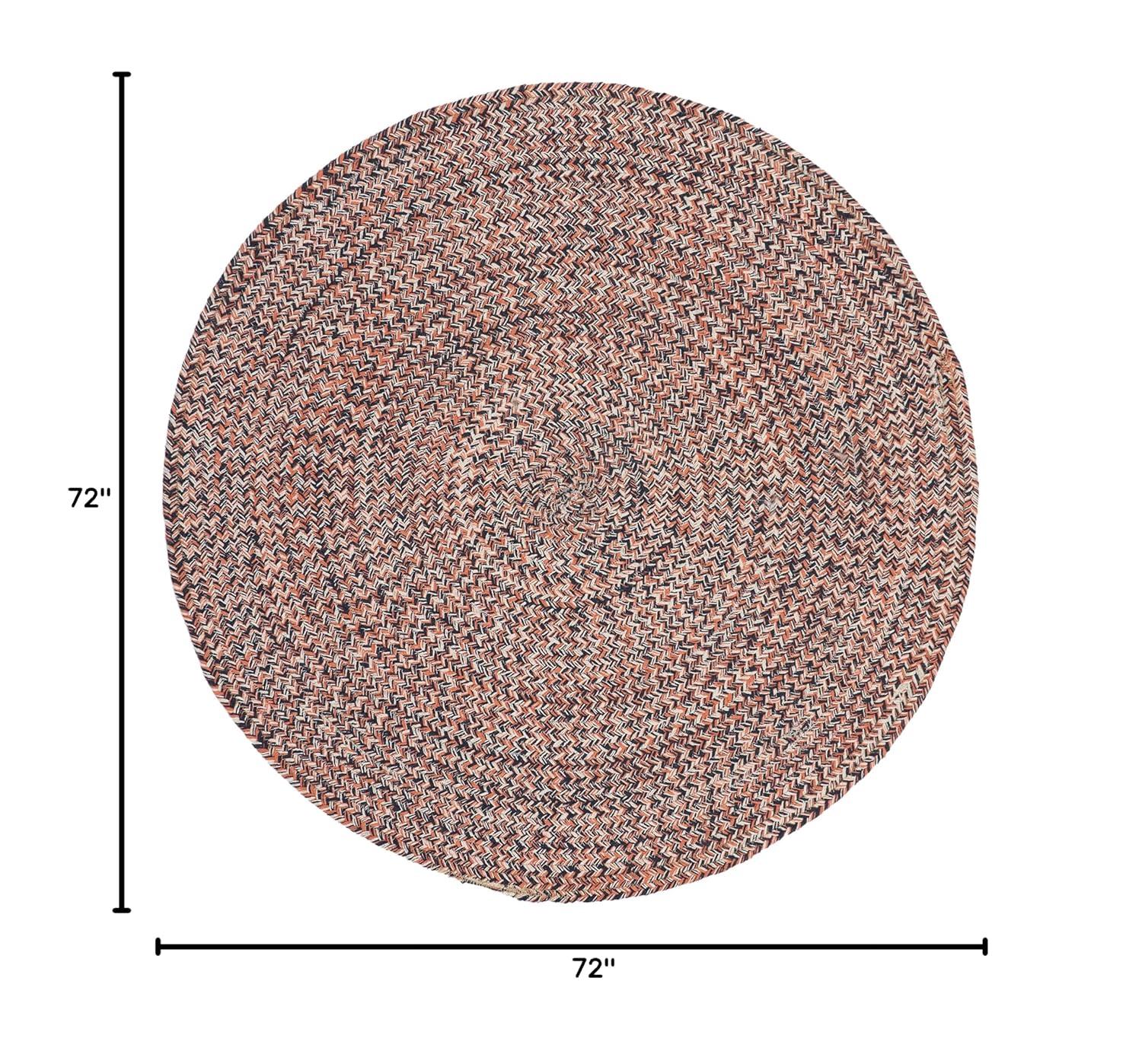 Braided BRD701 Hand Woven Area Rug - Terracotta/Ivory - 6' Round - Safavieh.