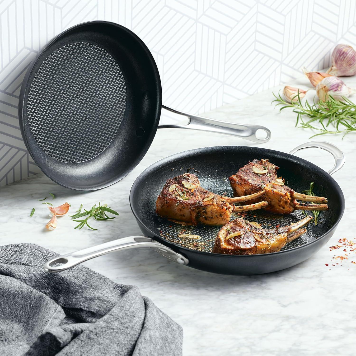 Anolon X Dark Gray 10" and 12" Nonstick Stainless Steel Frying Pan Set