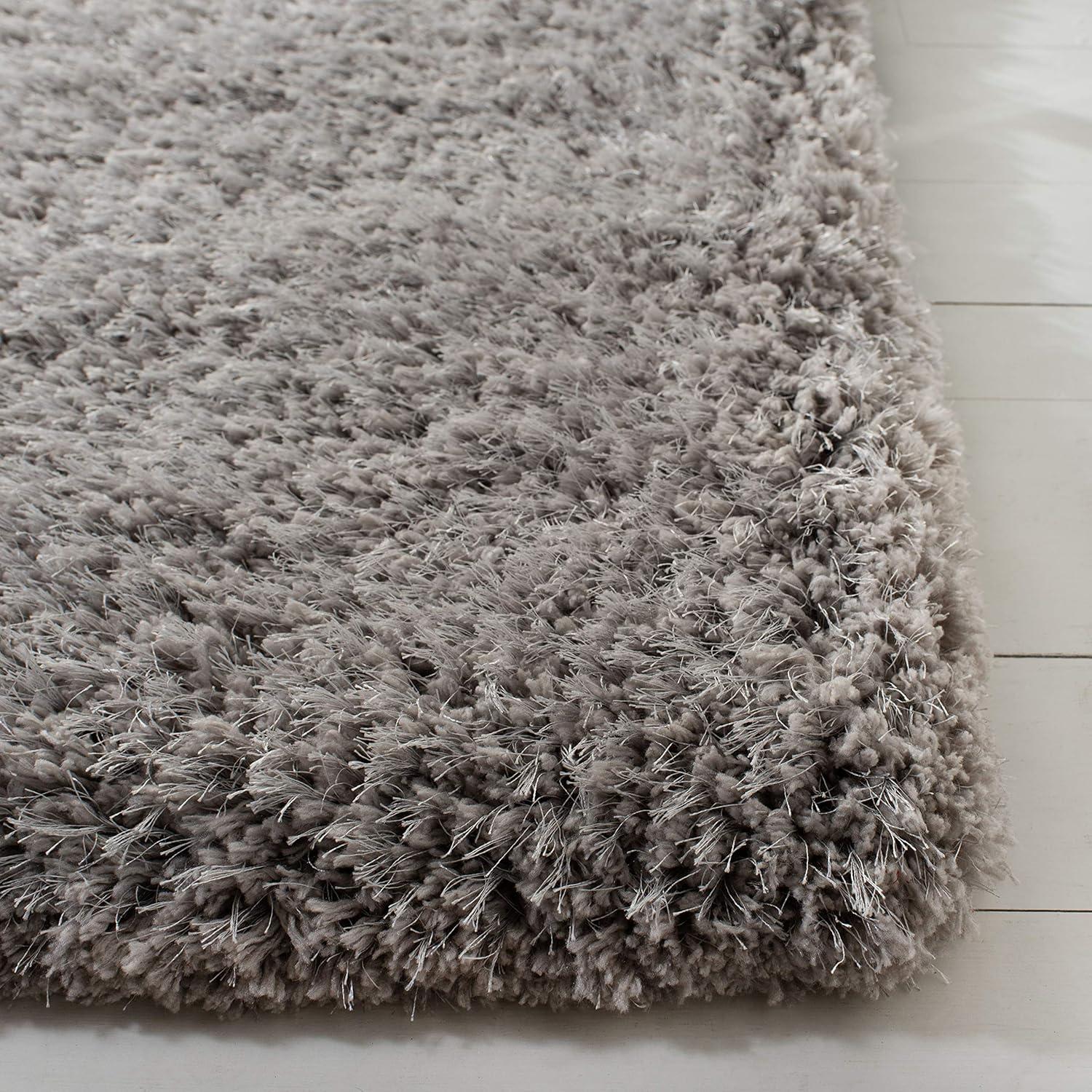 Supreme Shag SGS621 Hand Tufted Indoor Area Rug - Silver - 8'x10' - Safavieh