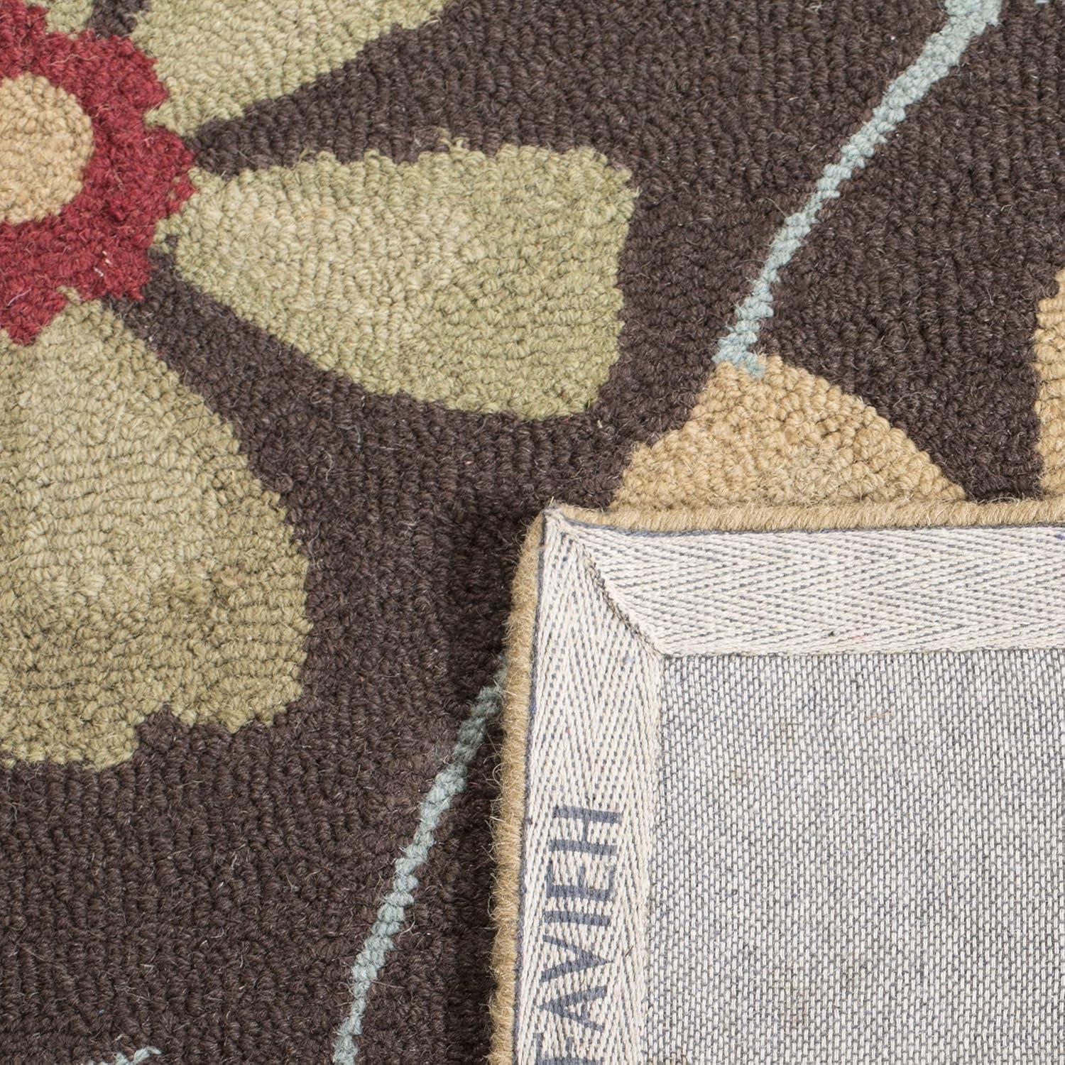 Blossom BLM784 Hand Hooked Area Rug - Brown/Multi - 8'x10' - Safavieh.