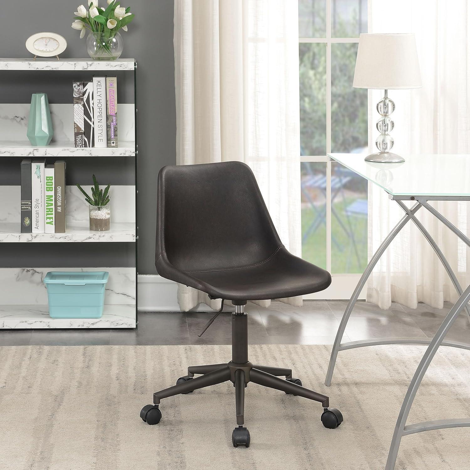 Adjustable Height Casters Brown and Rustic Taupe Office Chair 18" W x 22" D x 30-34.5" H 803378