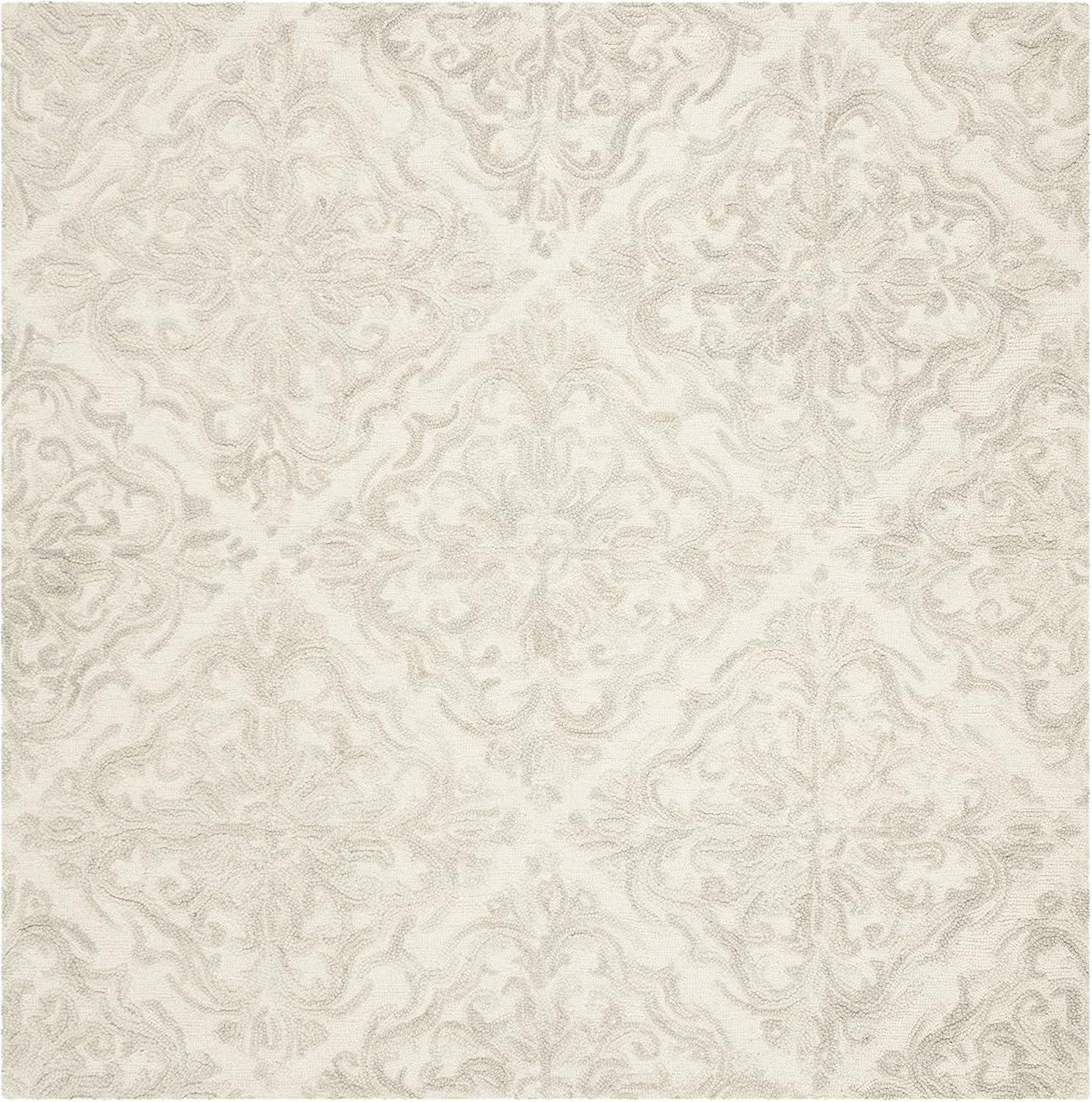 Blossom BLM103 Hand Tufted Area Rug - Ivory/Grey - 4'x4' - Safavieh.