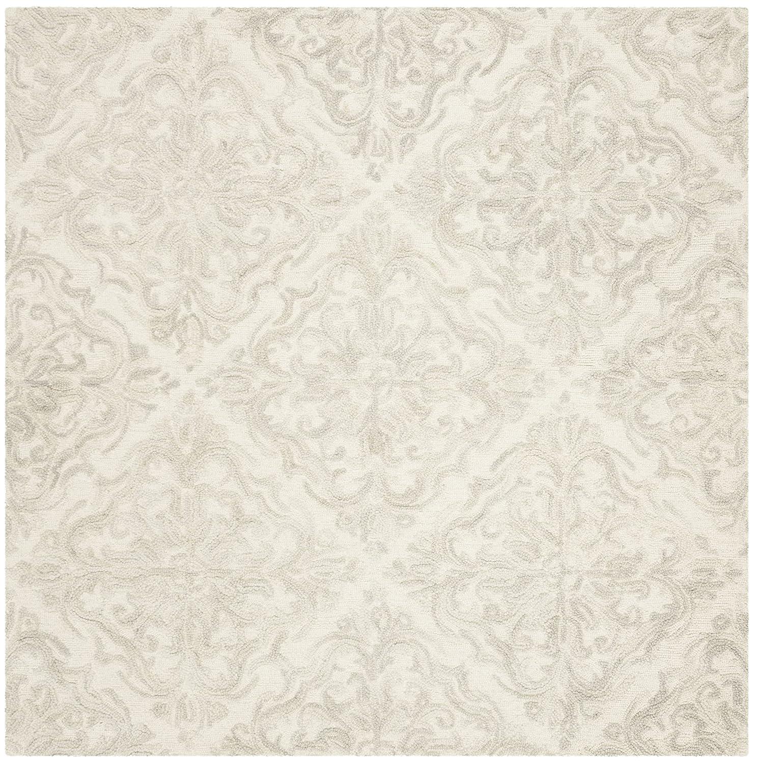 Blossom BLM103 Hand Tufted Area Rug - Ivory/Grey - 4'x4' - Safavieh.