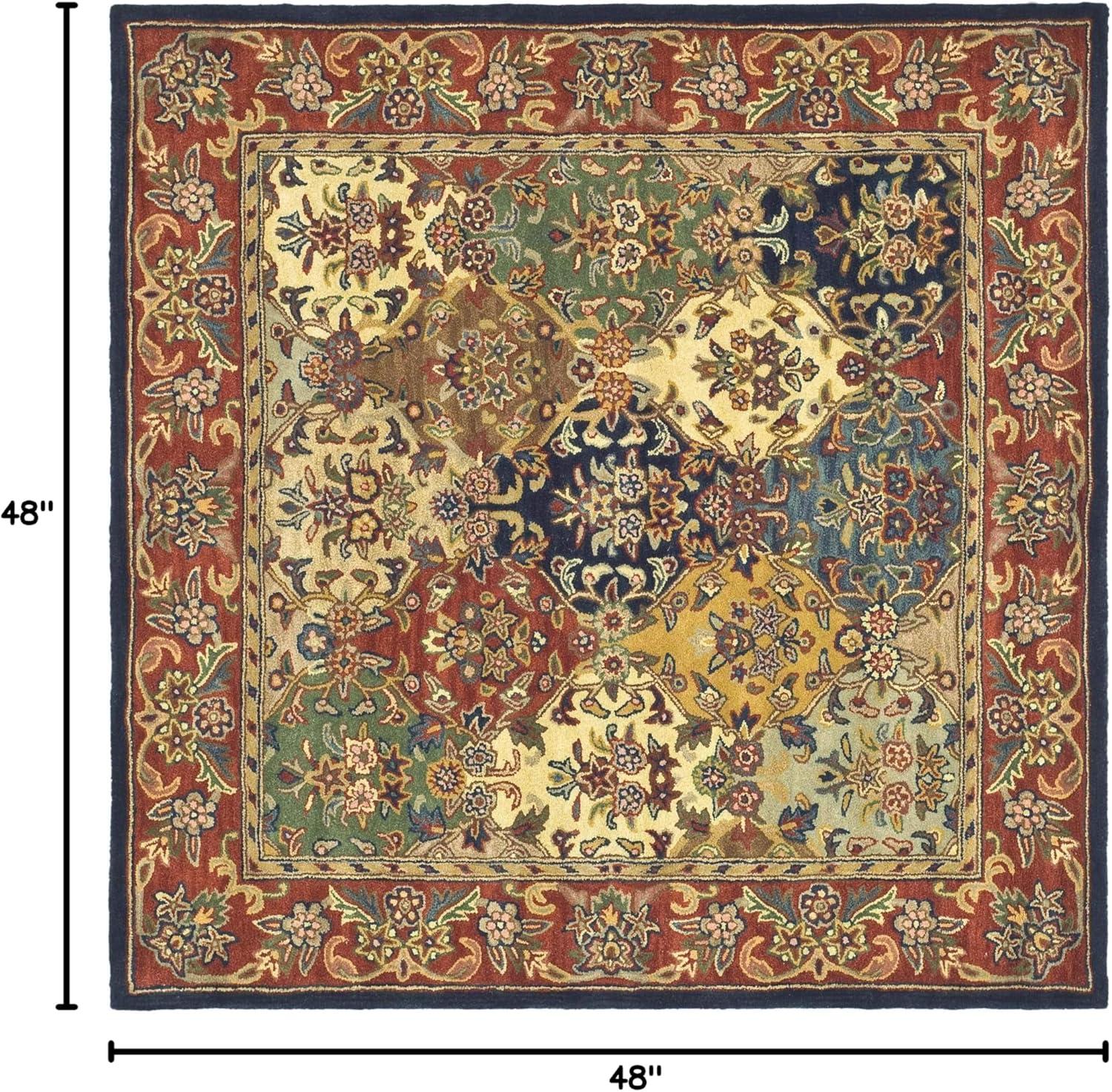 Heritage HG911 Hand Tufted Area Rug - Multi/Burgundy - 4'x4' - Safavieh.