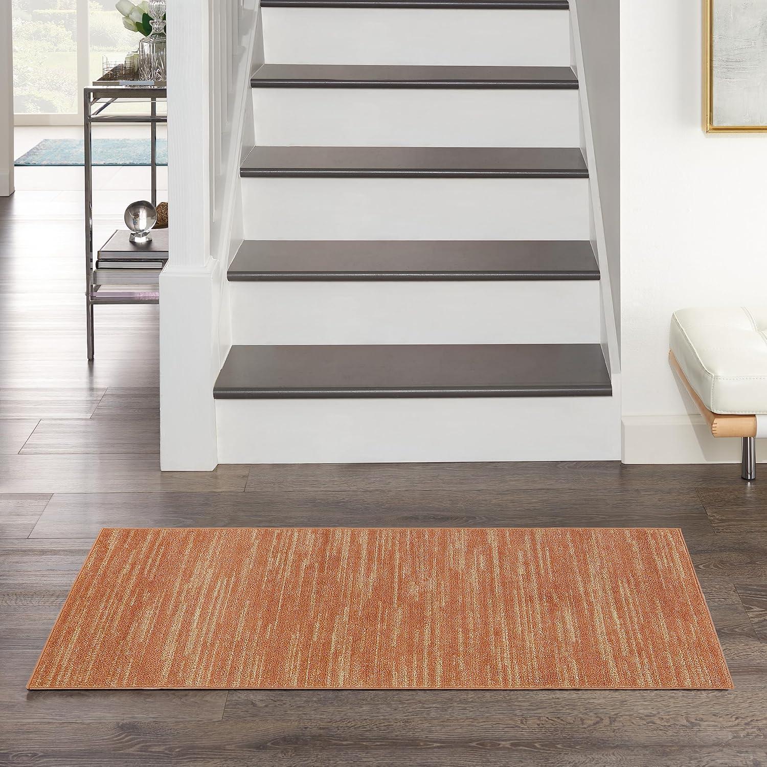 Nourison Essentials Easy Care Indoor Outdoor Area Rug - Rust 2' x 4'