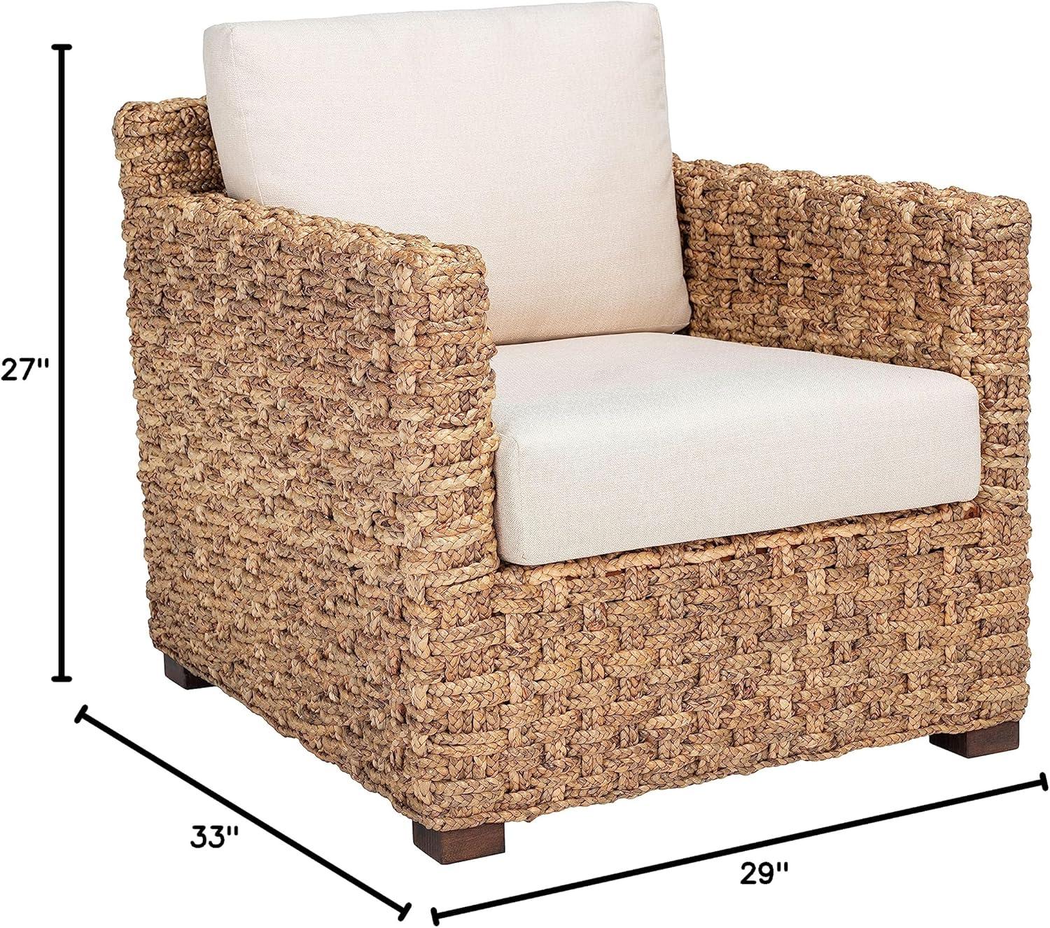 Gregory Beige Water Hyacinth Accent Chair with Cushions