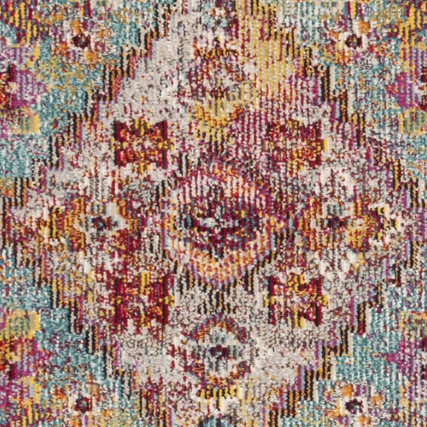 Crystal CRS507 Power Loomed Area Rug - Light Blue/Orange - 5'x8' - Safavieh.