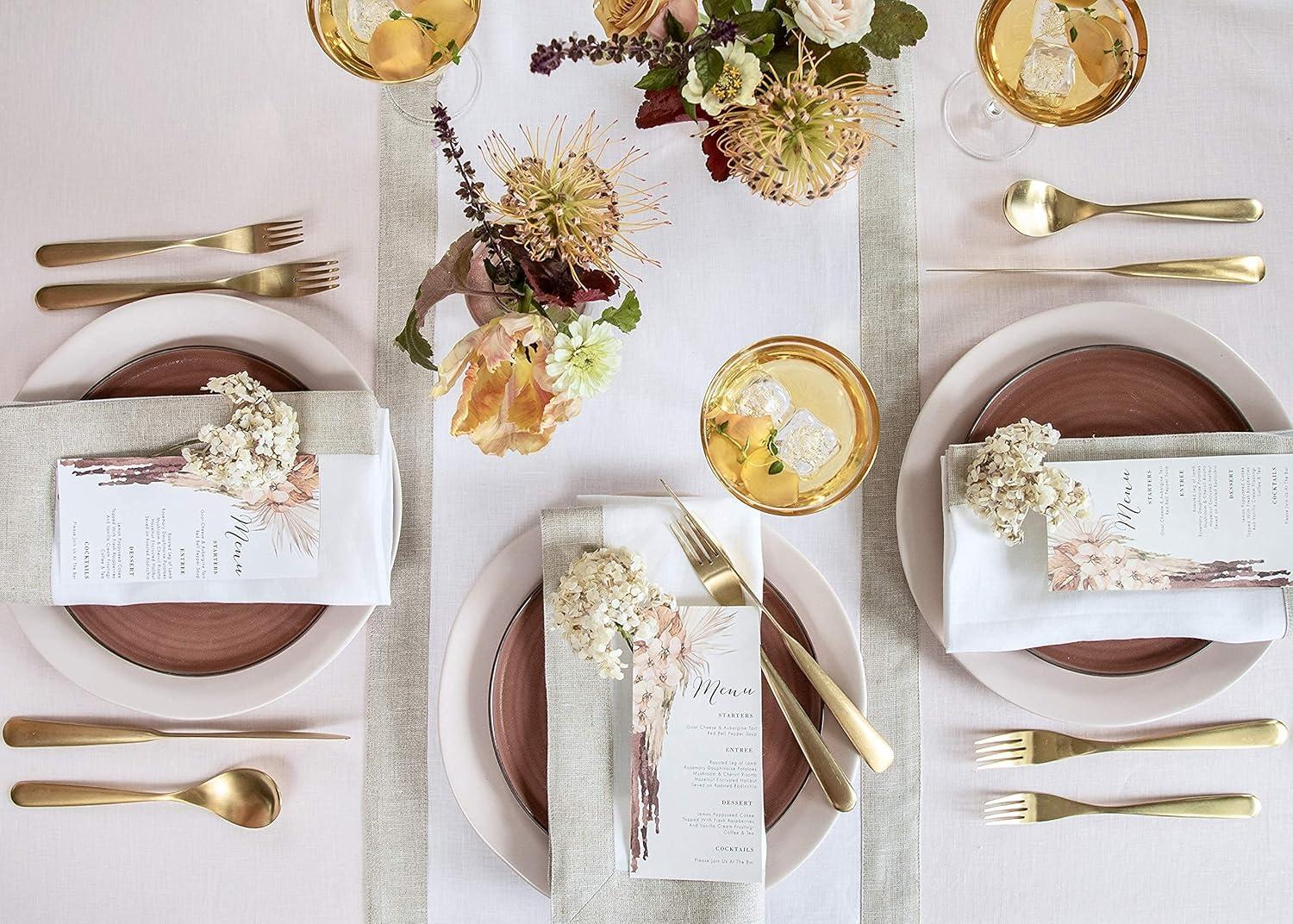 Solino Home Festive Edge Linen Table Runner