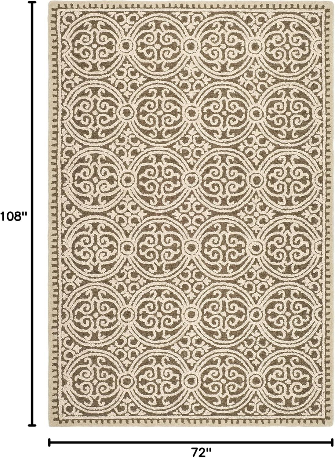 SAFAVIEH Cambridge Joseph Welsh Geometric Wool Area Rug, Tan/Multi, 6' x 9'