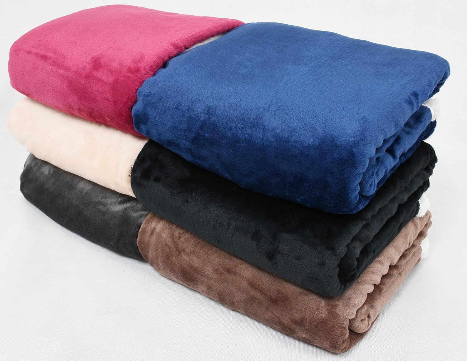 Catalonia Fleece Throw Blanket, Super Soft Mink Plush Couch Blanket, TV Bed Fuzzy Blanket, Fluffy Comfy Warm Heavy Throws, Comfort Caring Gift, Blue