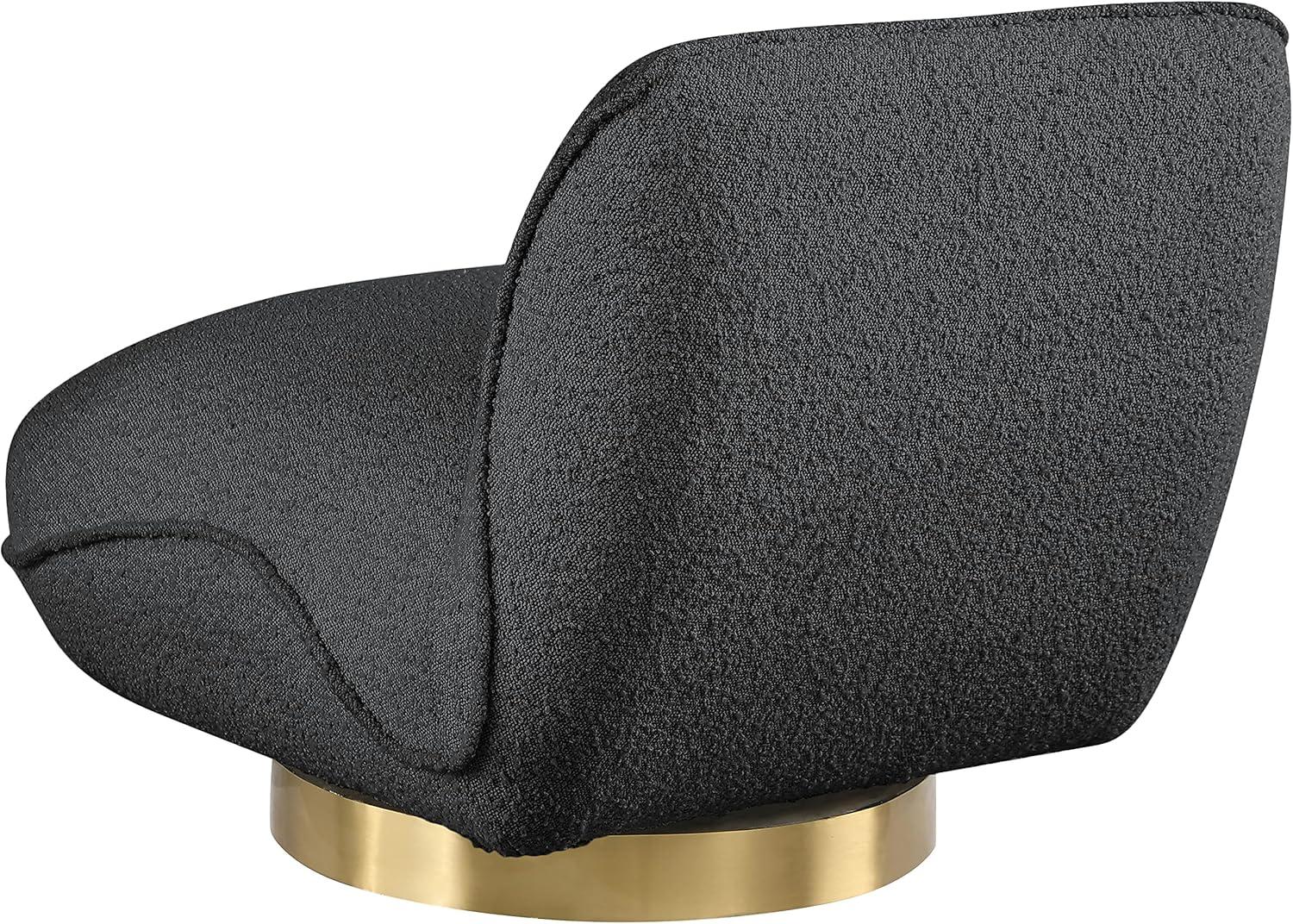 Meridian Furniture Geneva Black Boucle Fabric Swivel Accent Chair