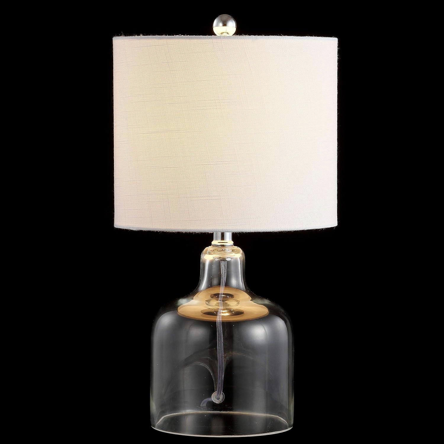 Gemma 19" Clear Glass Bell Table Lamp with White Shade