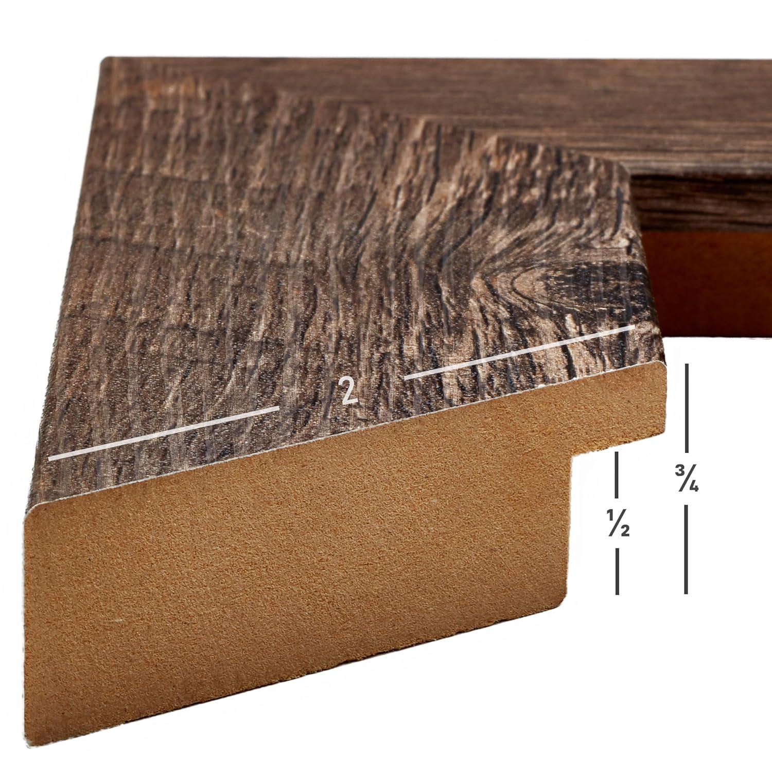 Craig Frames American Barn, 11x15 inch Picture Frame, Faux Brown Oak Barnwood