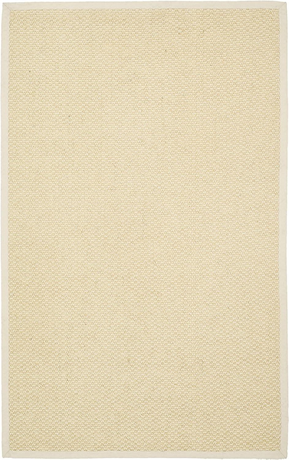 Cream Hand-Knotted Cotton Flatweave Area Rug, 5' x 8'