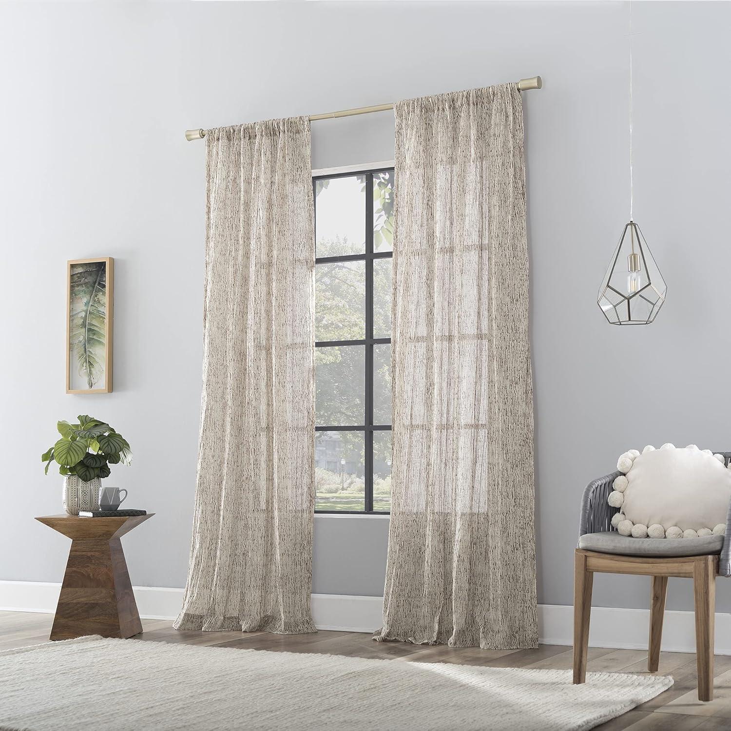 Scott Living Scott Living Tulin Watercolor Print Sheer Rod Pocket Curtain Panel