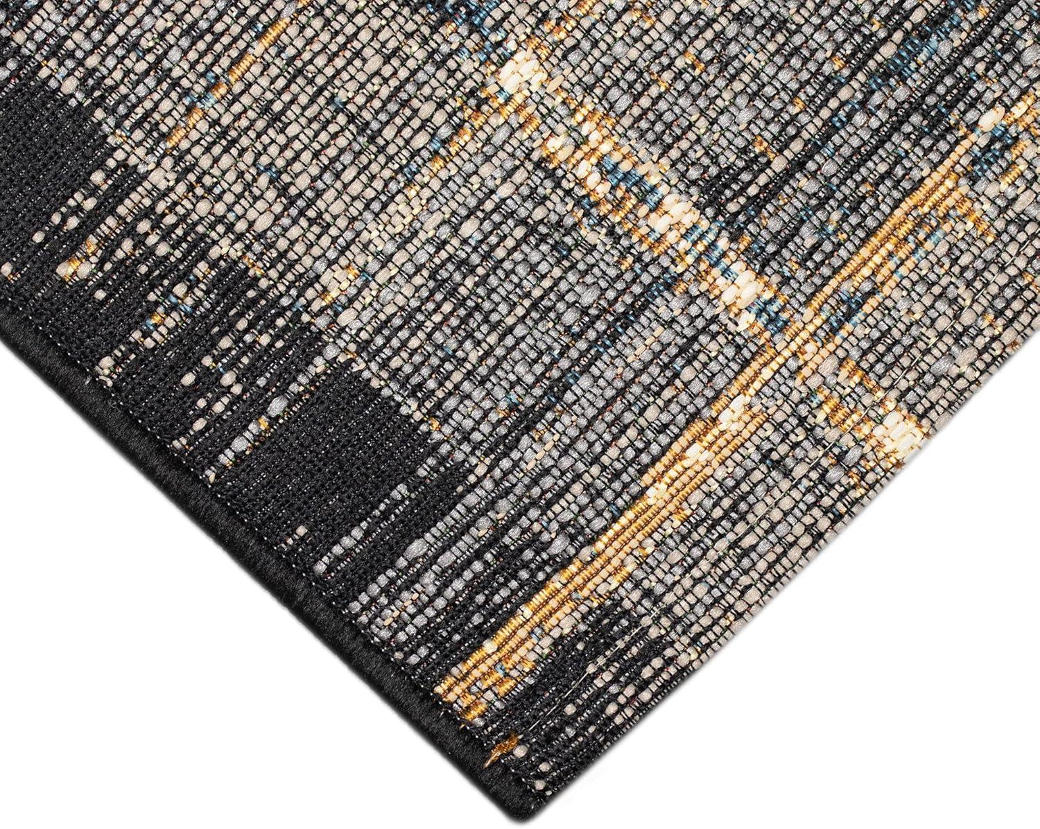 Liora Manne Marina Stripe Indoor/Outdoor Rug Black 2'7" x 4'3"