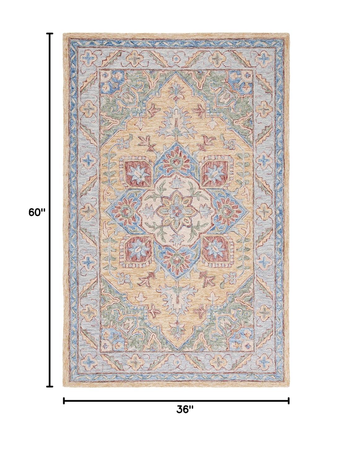 Metro MET352 Hand Tufted Indoor Accent Rug - Yellow/Rust - 3'x5' - Safavieh