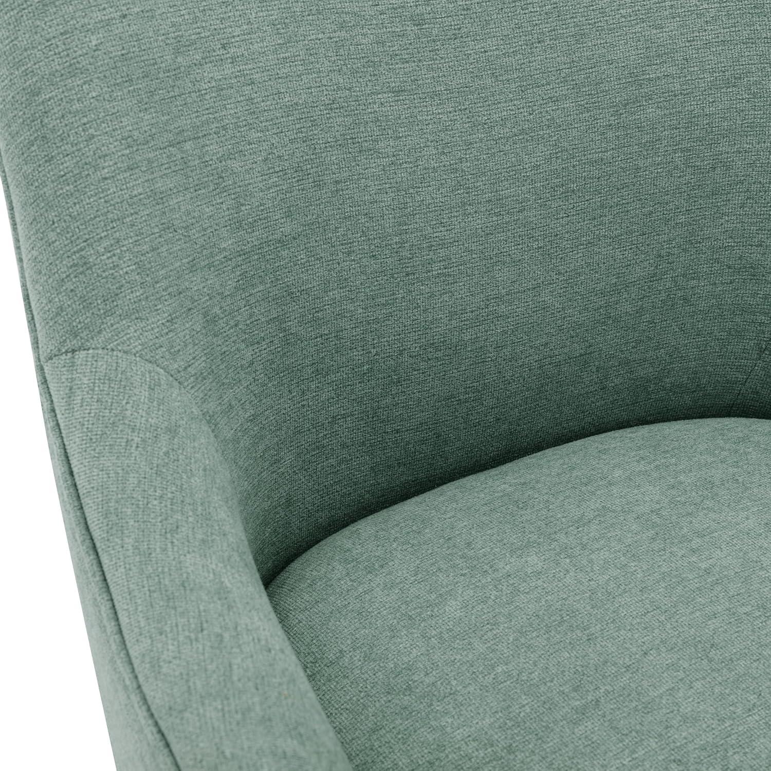 Bradwell Office Chair in Mint Fabric -Rustic Wood Base-Semi Asm