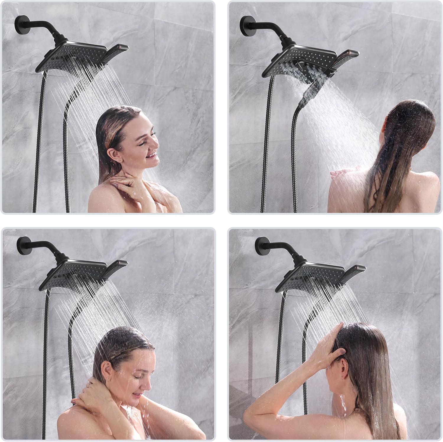 Oil Rubbed Bronze Dual Head Rain and Handheld Shower Set