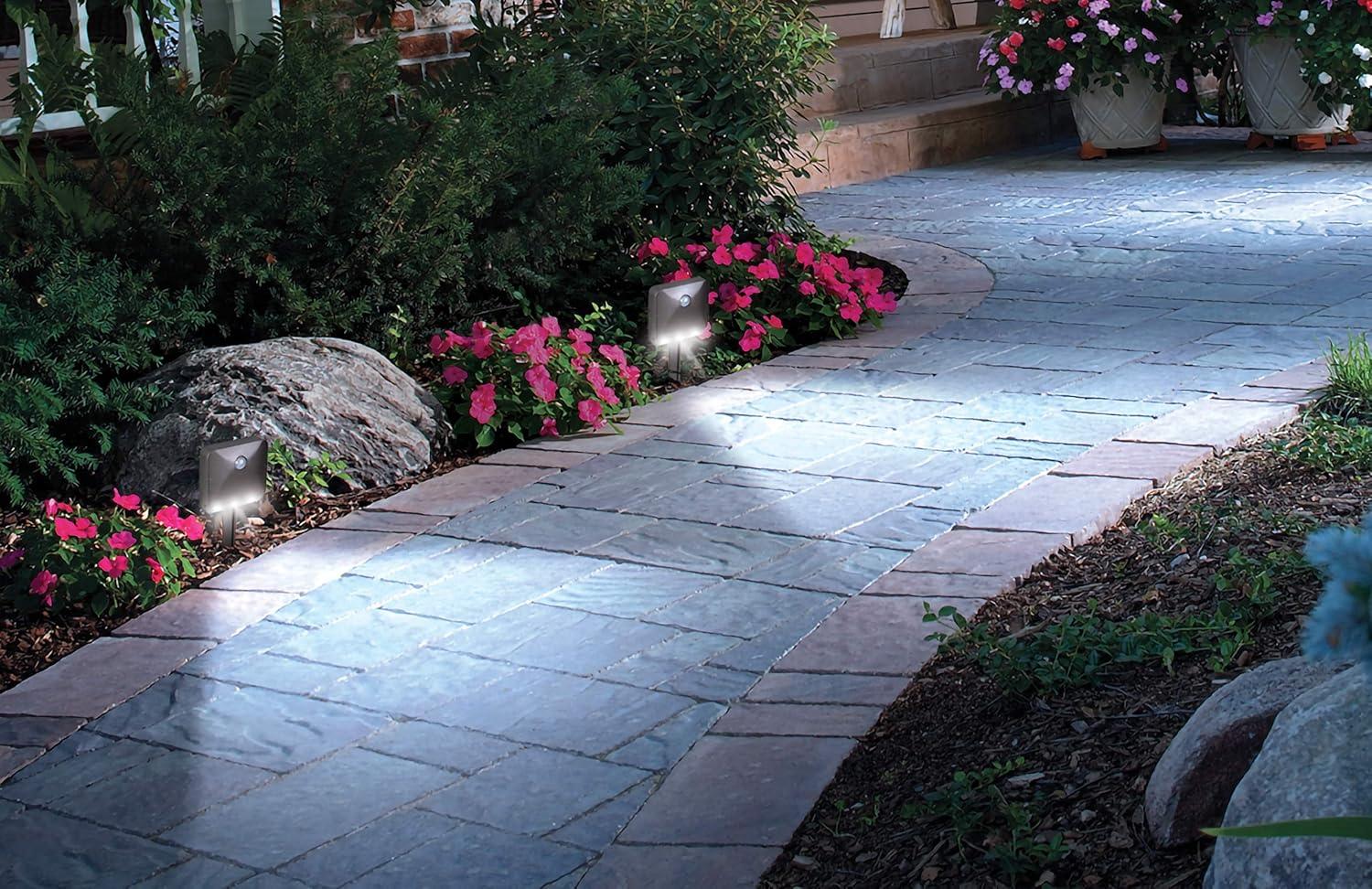 Gray Plastic Motion Sensing LED Stair Lights, 3-Pack