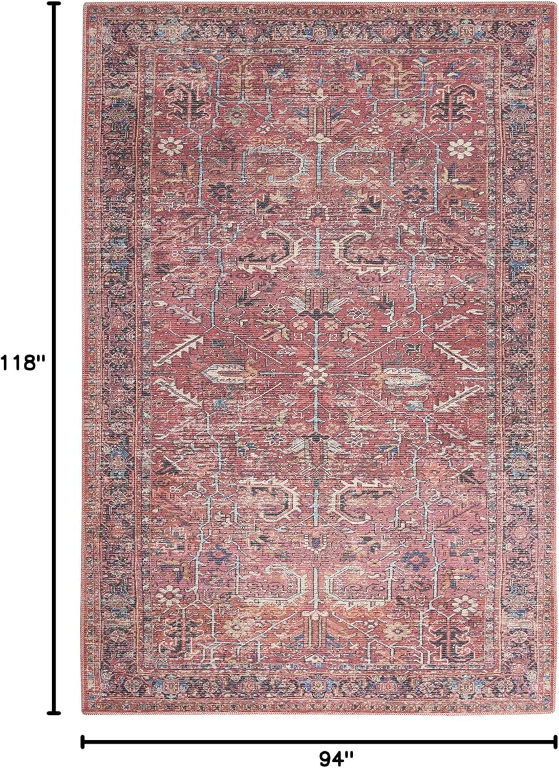 Machine Washable Oriental Red Area Rug