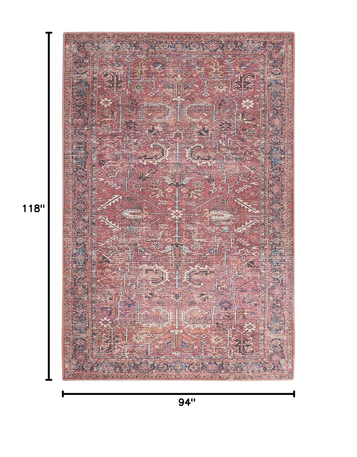 Bungalow Rose Machine Washable Oriental Red Area Rug