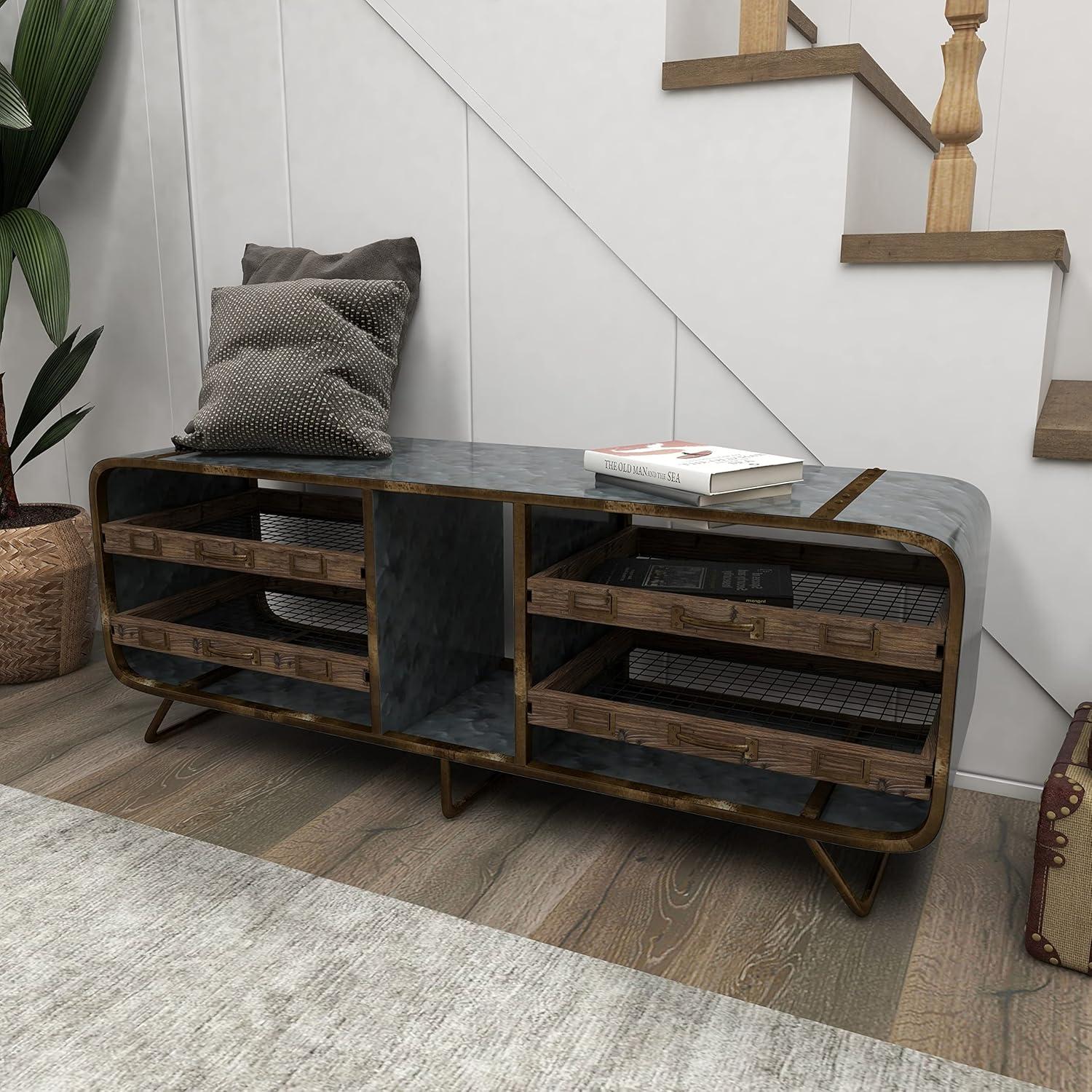 Industrial Storage Bench Gray - Olivia & May