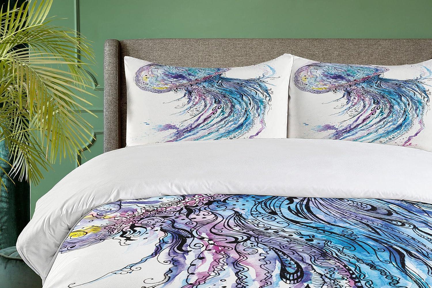 Jellyfish Coastal Duvet Cover Set