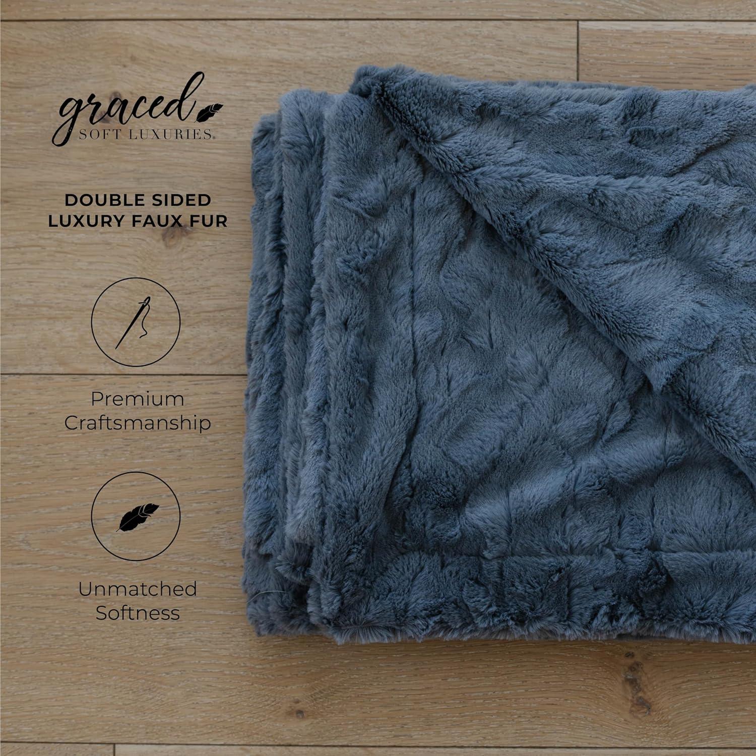 Graced Soft Luxuries Double Sided Faux Fur Throw Blanket, Multiple Colors
