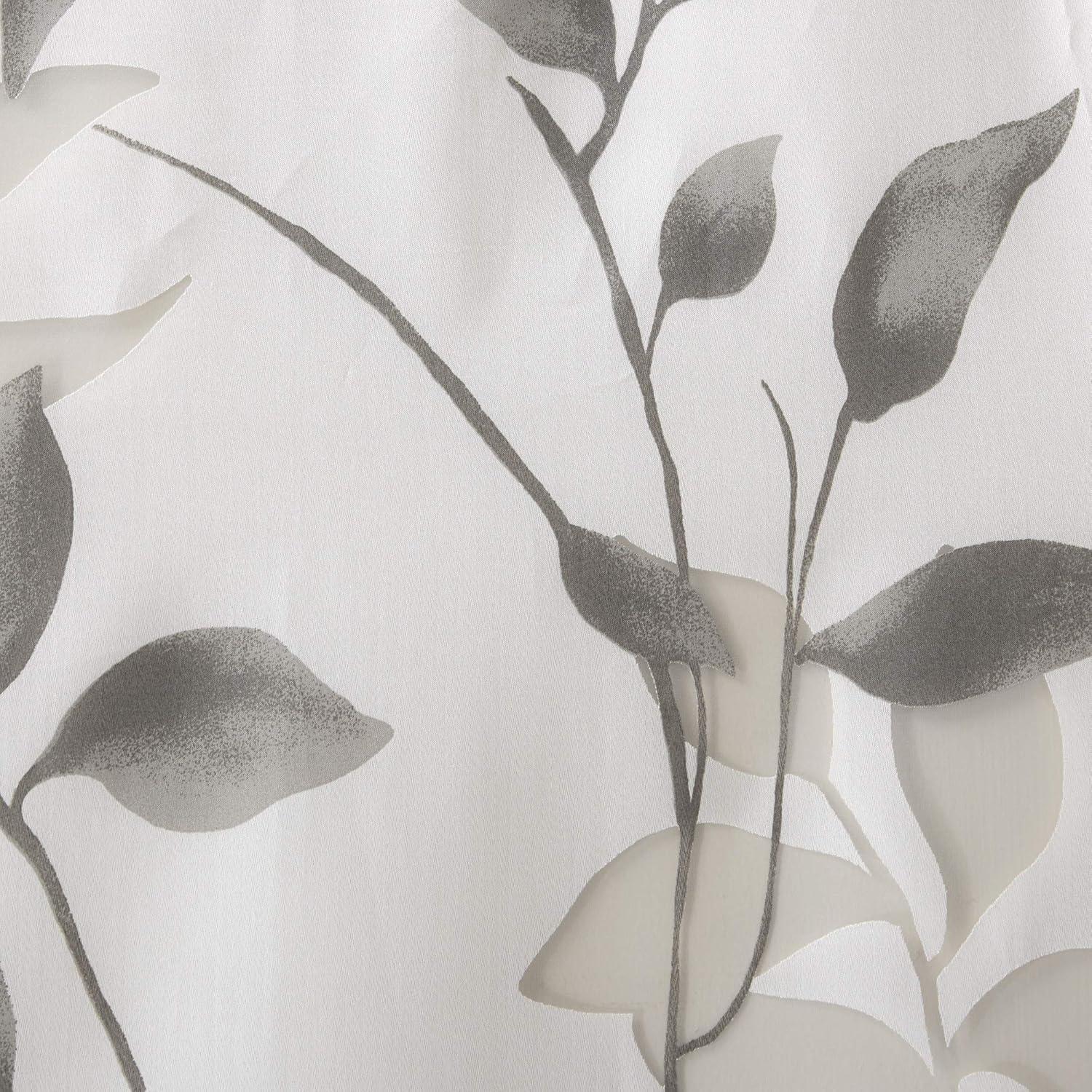 50"x84" Madison Park Sheer Rosalie Burnout Printed Curtain Panel Gray: Light Filtering, Floral, Modern, Indoor Use