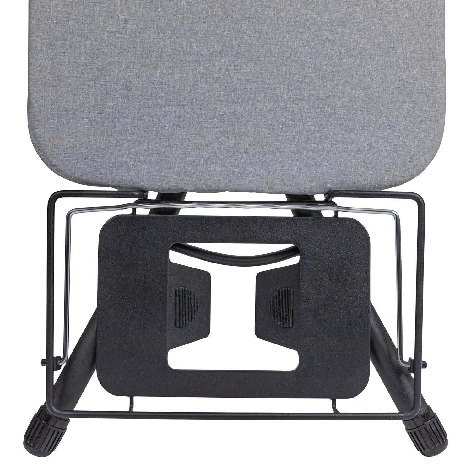 Household Essentials Wide Mega Ironing Board 4-Leg Matte Black Frame Gray Cover: Collapsible Metal, 59" x 18.75", 18.44 lbs