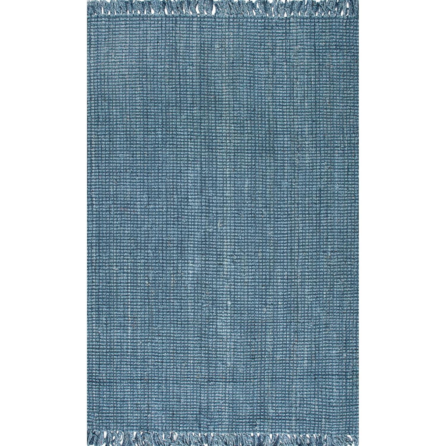 Nuloom 6x9 Daniela Jute Tassel Hand Woven Indoor Area Rug, Brick, Solid Chunky Farmhouse Design, Natural Fiber BedroomLiving Room