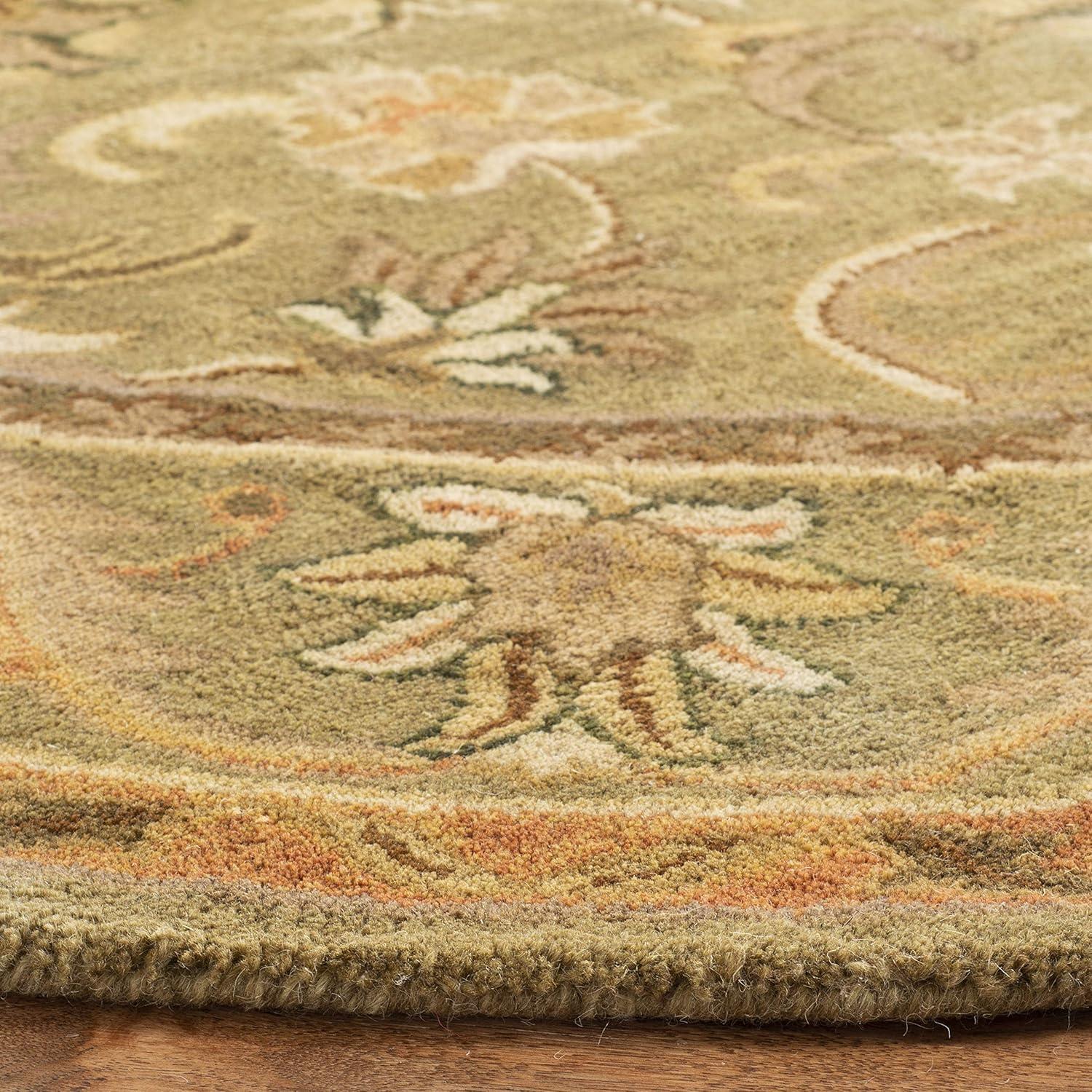 Antiquity AT52 Hand Tufted Indoor Area Rug - Olive/Gold - 3'6" Round - Safavieh