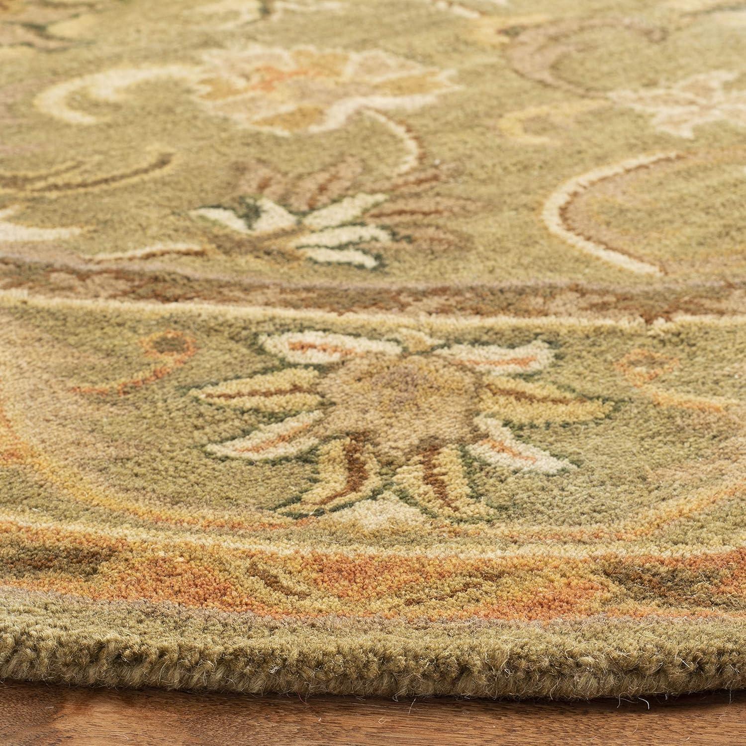 SAFAVIEH Antiquity Carmella Oriental Wool Area Rug, Olive/Gold, 6' x 6' Round
