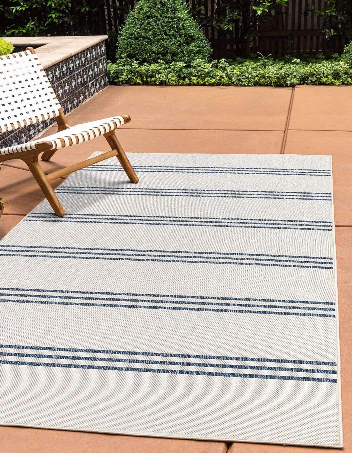 Jill Zarin Outdoor Collection Area Rug - Anguilla (2' 2" x 3' Rectangle Ivory/Blue)