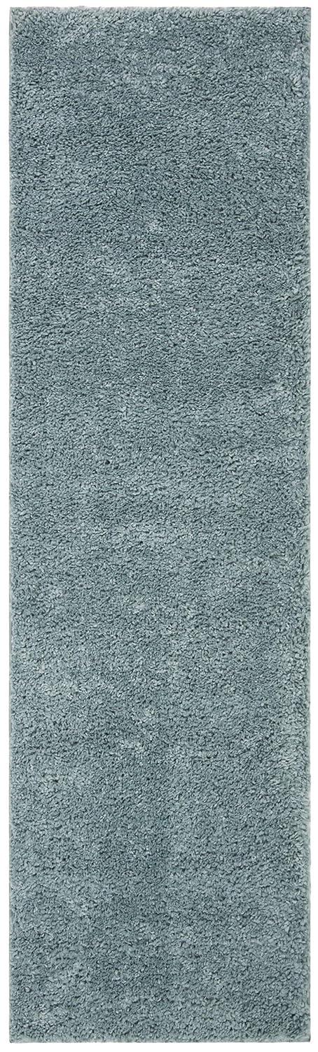 SAFAVIEH August Carlene Solid Plush Shag Runner Rug, Aqua, 2'3" x 8'