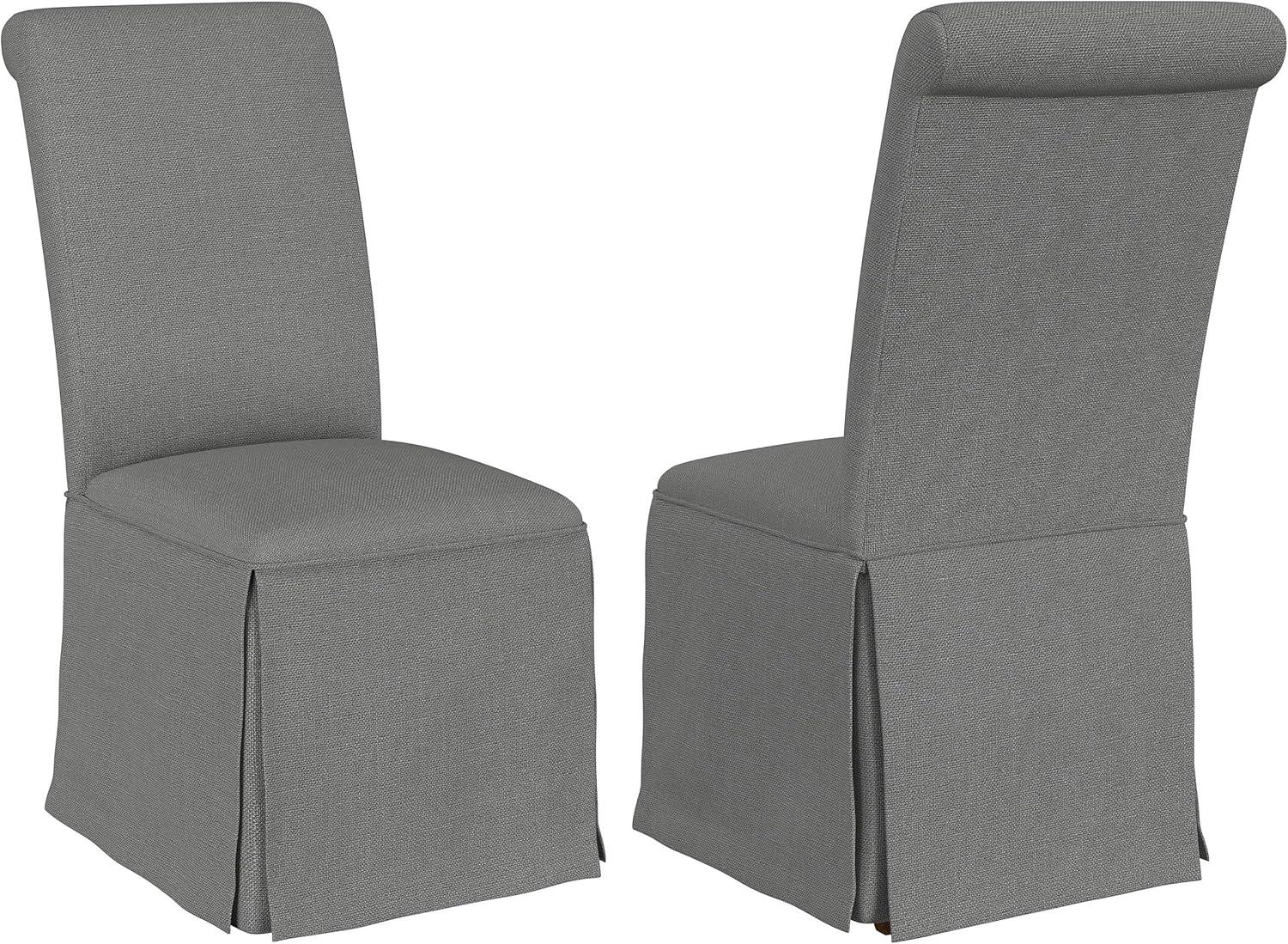 Wildon Home® Catrina Gray Upholstered Skirted Dining Chair (Set of 2)