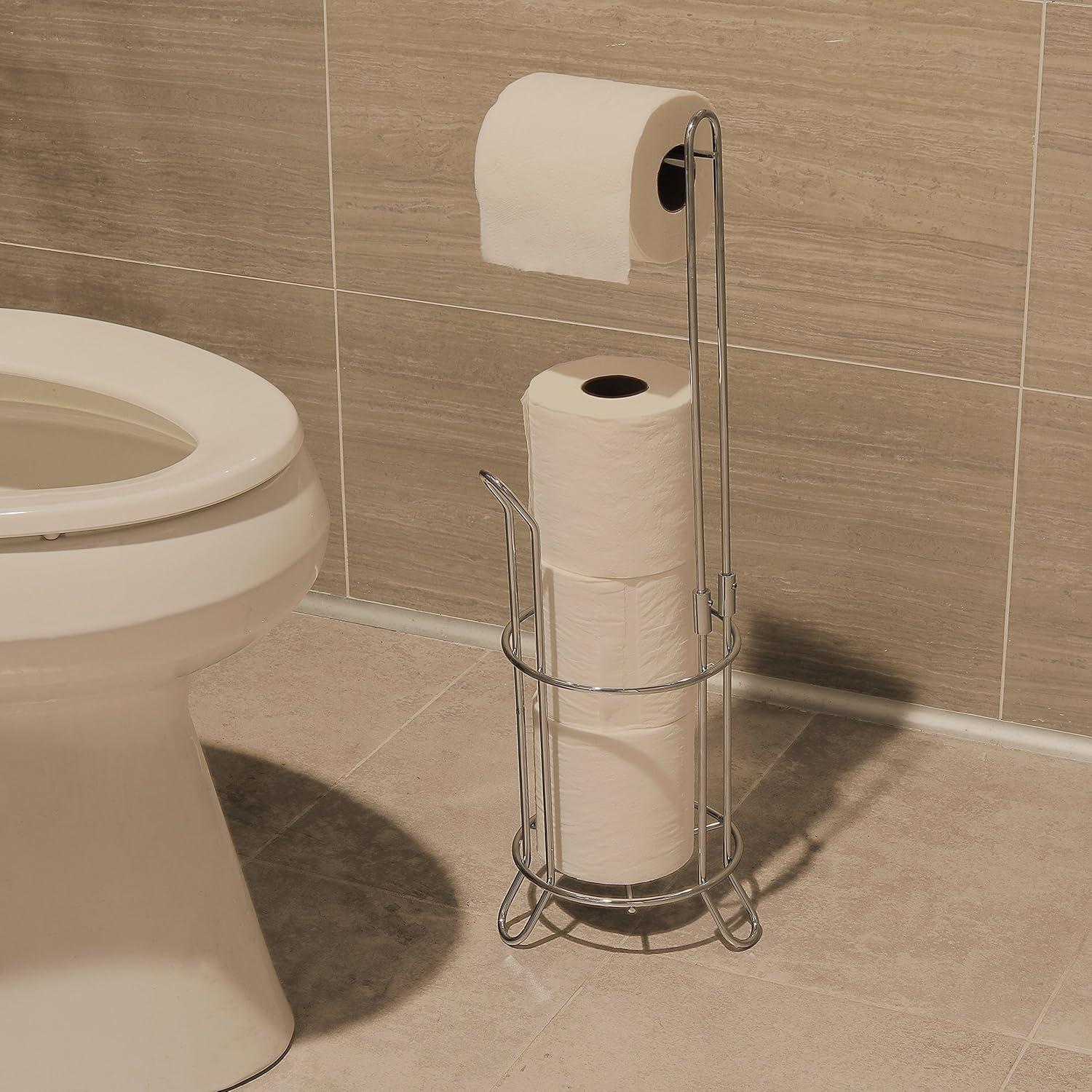 Simple Houseware Bathroom Toilet Tissue Roll Holder Stand with Cell Phone Holder, Bronze C33
