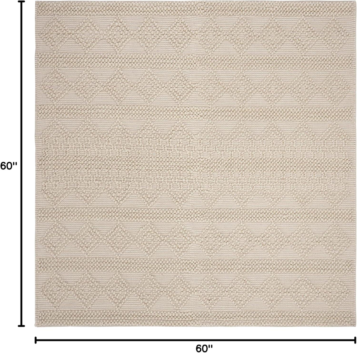 Natura Hand Woven 60% Wool And 40% Cotton Geometric Rug