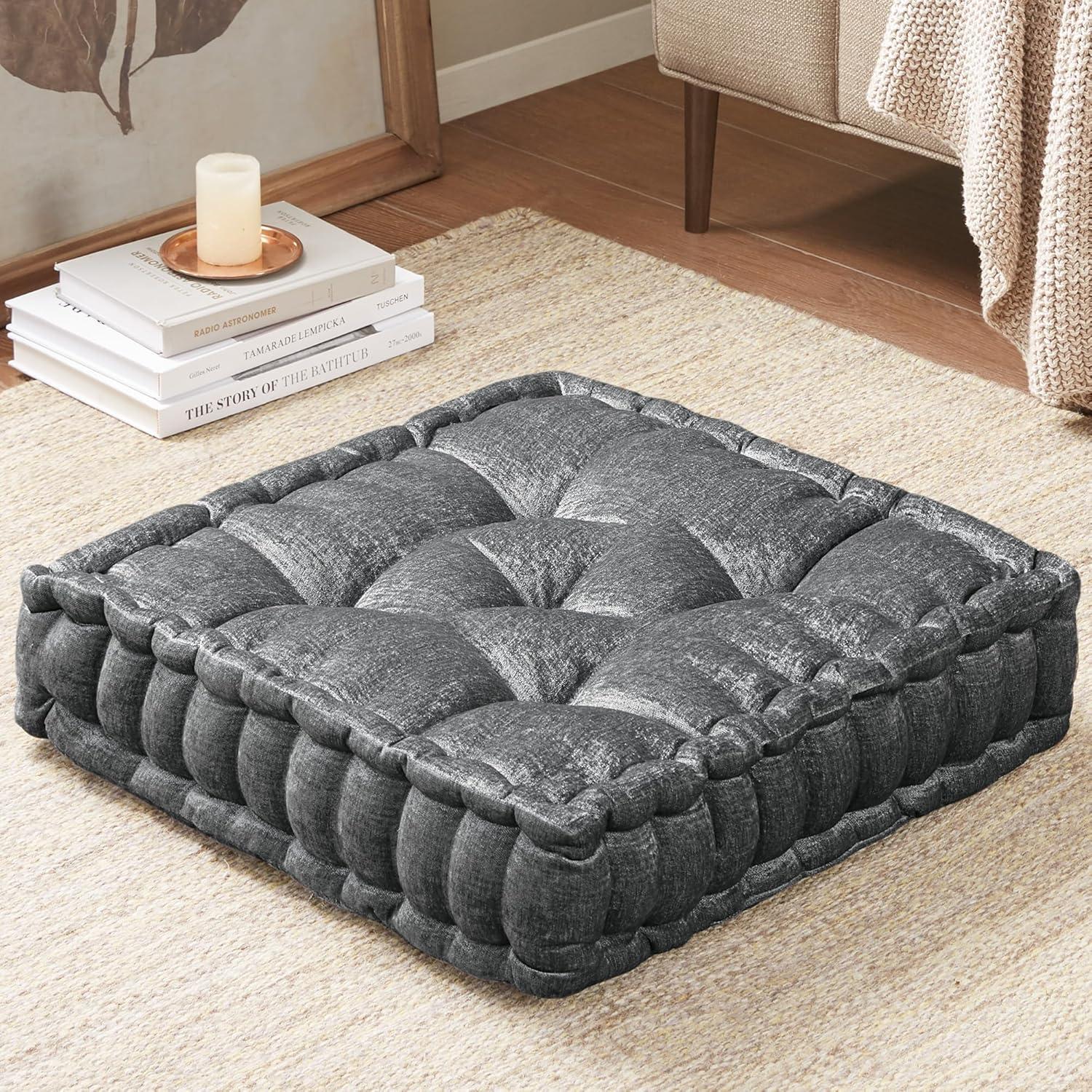 Intelligent Design Azza Poly Chenille Square Floor Pillow Cushion