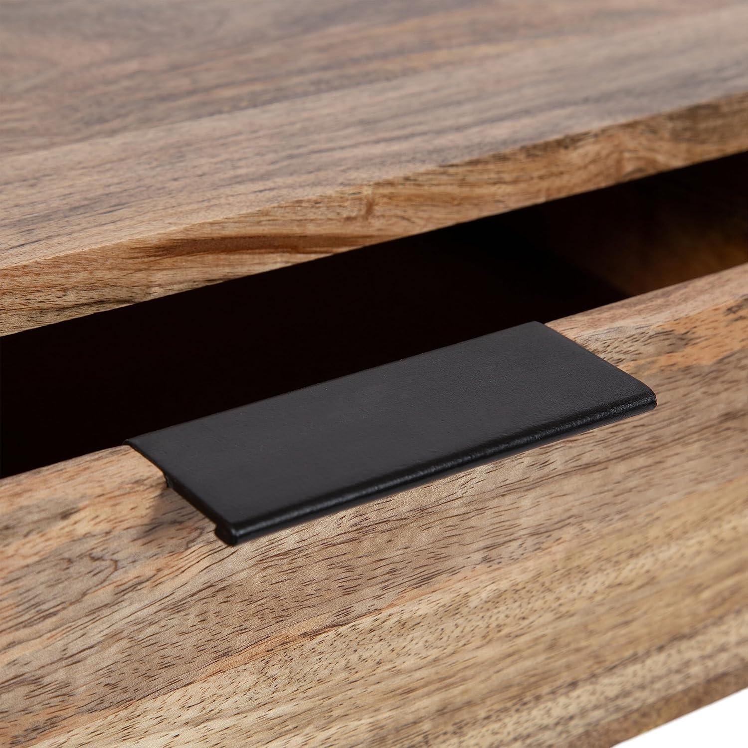 Kate and Laurel Malone Rectangle Wood Console Table, 36x13x31, Natural and Black